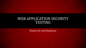Hands-On with RailsGoat Web Application Security Testing About