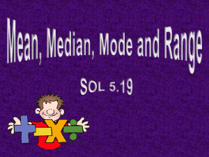 Mean, Median, Mode and Range Game