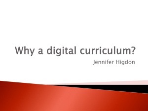 Why a digital curriculum