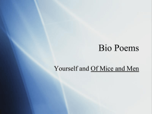 Bio Poems - Mrs. Perez`s English Class