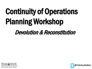 Devolution & Reconstitution - The State Office of Risk Management