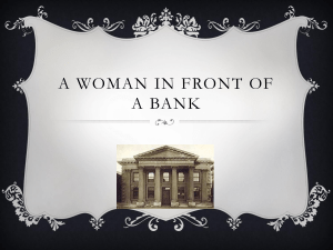 A Woman in Front of a Bank