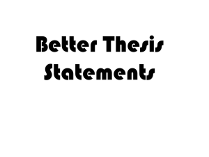 Better Thesis Statements