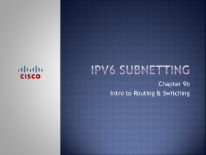 Chapter 9b IPv6 Subnetting