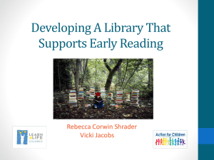 Developing A Library That Supports Early Reading