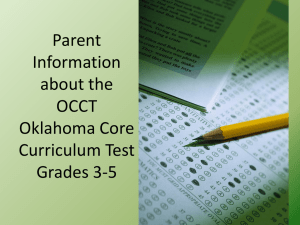 Parent Information about the OCCT Oklahoma Core Curriculum Test