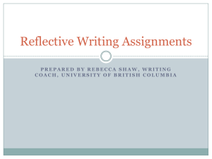 Reflective Writing Assignments - UBC Blogs