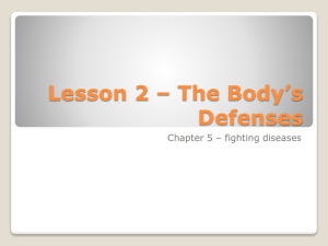 Lesson 2 * The Body*s Defenses
