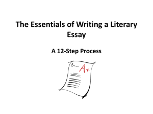 The Essentials of Writing a Literary Essay - Pages