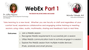 Welcome to WebEx Part 1