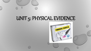 Unit 5: physical evidence