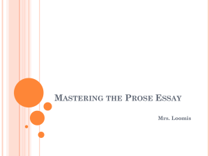Attacking the Prose Essay