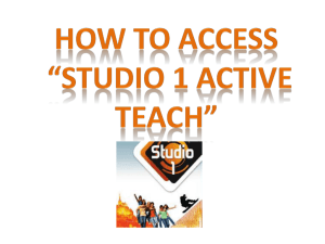 instructions how to access studio 1