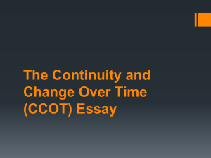 The Continuity and Change Over Time (CCOT)
