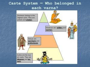 Caste System – Who belonged in each varna?