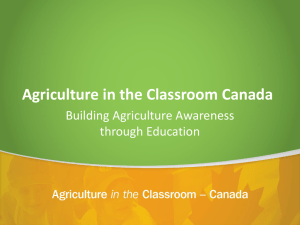 AITC Funding Presentation - Agriculture in the Classroom Canada
