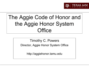 Aggie Honor Code and Aggie Honor System Office