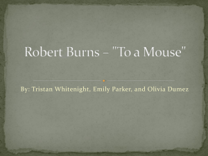 Robert Burns – to a mouse - rachelenash