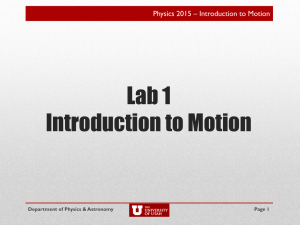 Introduction to Motion – High School Version