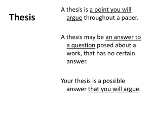 How to choose a thesis