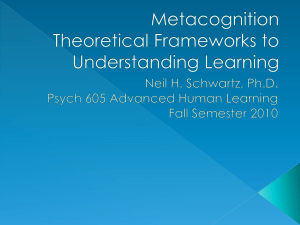 Metacognition Theoretical Frameworks to