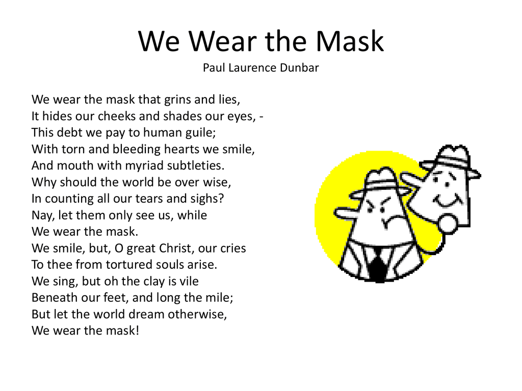 we wear the mask poetry essay grade 11