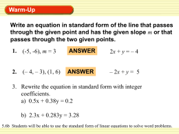 How to write linear equations in standard form