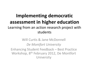 Implementing democratic assessment in higher education: Learning