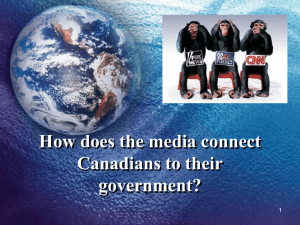 How does the media connect Canadians to their government?