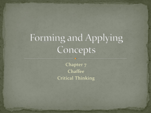 Forming and Applying Concepts