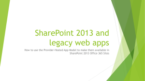 SharePoint 2013 and legacy web apps
