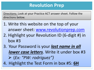 Revolution Prep Instructions