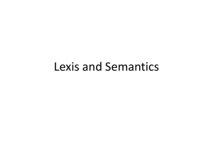 Lexis and Semantics