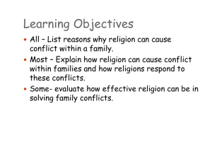 Lesson 10 – Religious conflicts within families