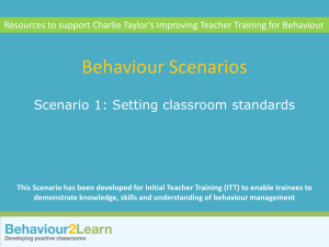 Scenario 1 â** Setting classroom standards