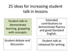 25 ideas for increasing student talk in lessons.