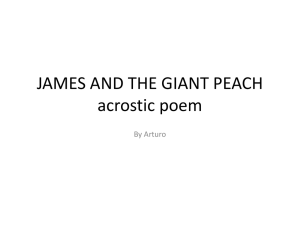 JAMES AND THE GIANT PEACH acrostic poem