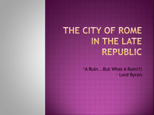The City of Rome In The Late Republic