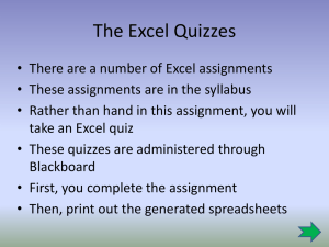 Taking an Excel Quiz