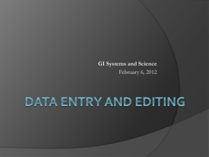 Data Input and Editing