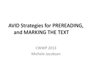 prereading & marking text.michelejacobsen.2013