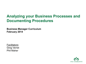 Business Process Analysis and Documenting Procedures