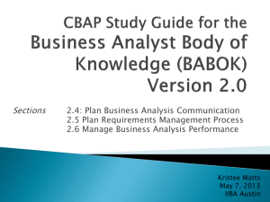 the CBAP Study Guide for BABOK Chapter
