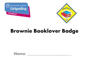 Brownie Booklover Badge - Girlguiding 1st Loftus