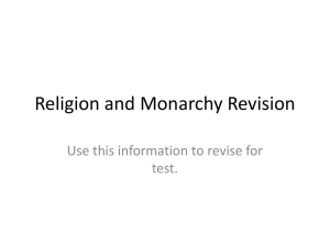 AG Religion and Monarchy Revision