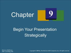 Chapter 9a - Begin You Presentation Strategically