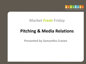 Pitching and Media Relations