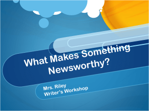 What Makes Something Newsworthy?