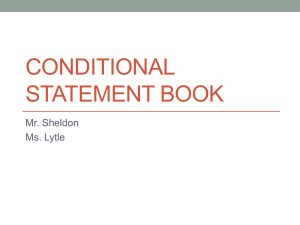 Conditional Statement Book - Montgomery County Schools