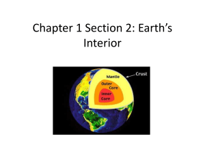 Chapter 1 Section 2: Earth*s Interior